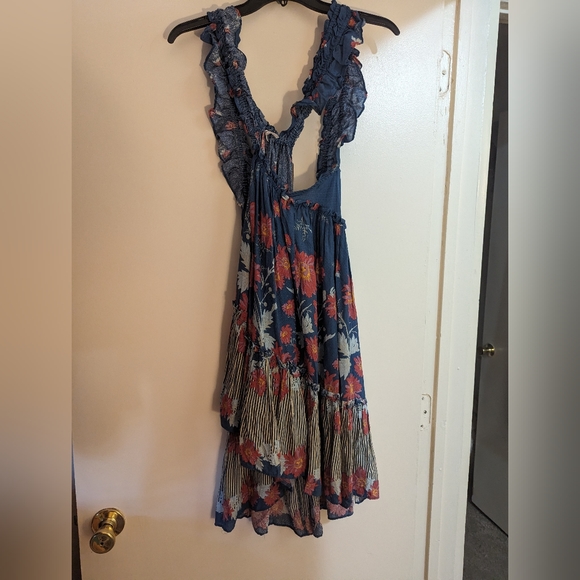 Free People - Bali Wild Daisy Slip mini dress in blue motif, size L, NWT - Picture 4 of 4